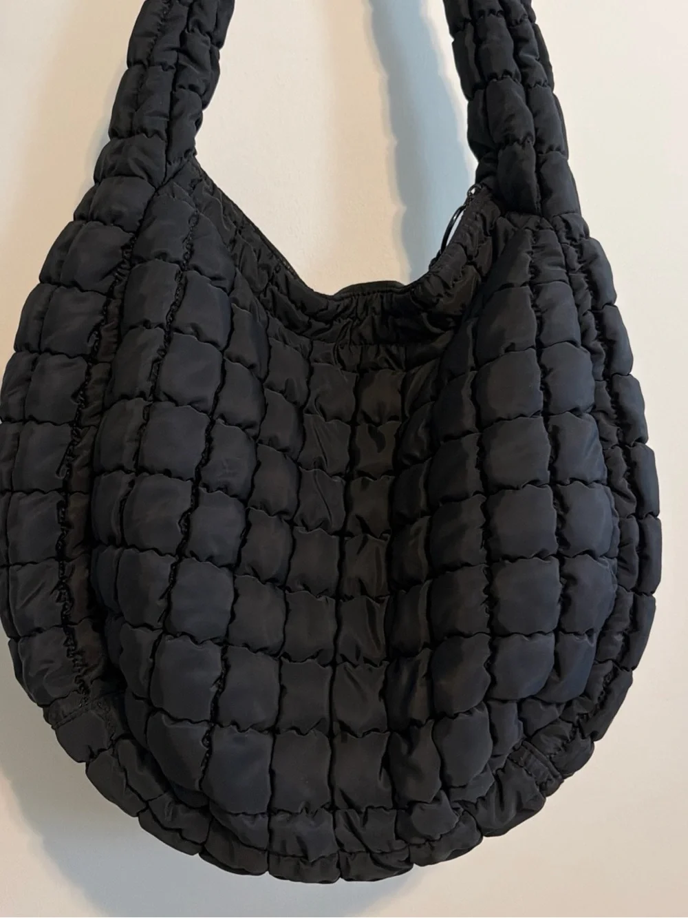 Urban Expressions Quilted Black Hobo Shoulder Bag